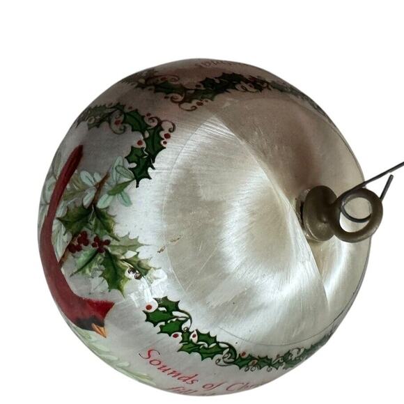 Cardinal Sounds of Christmas Quote Silk Ball Holiday VTG Ornament Gift READ - Picture 4 of 9